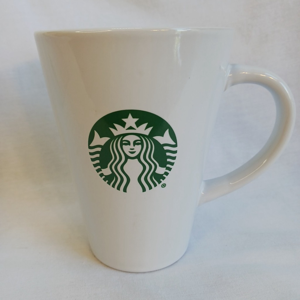 Starbucks White Mug Green Mermaid Logo 16 fl oz